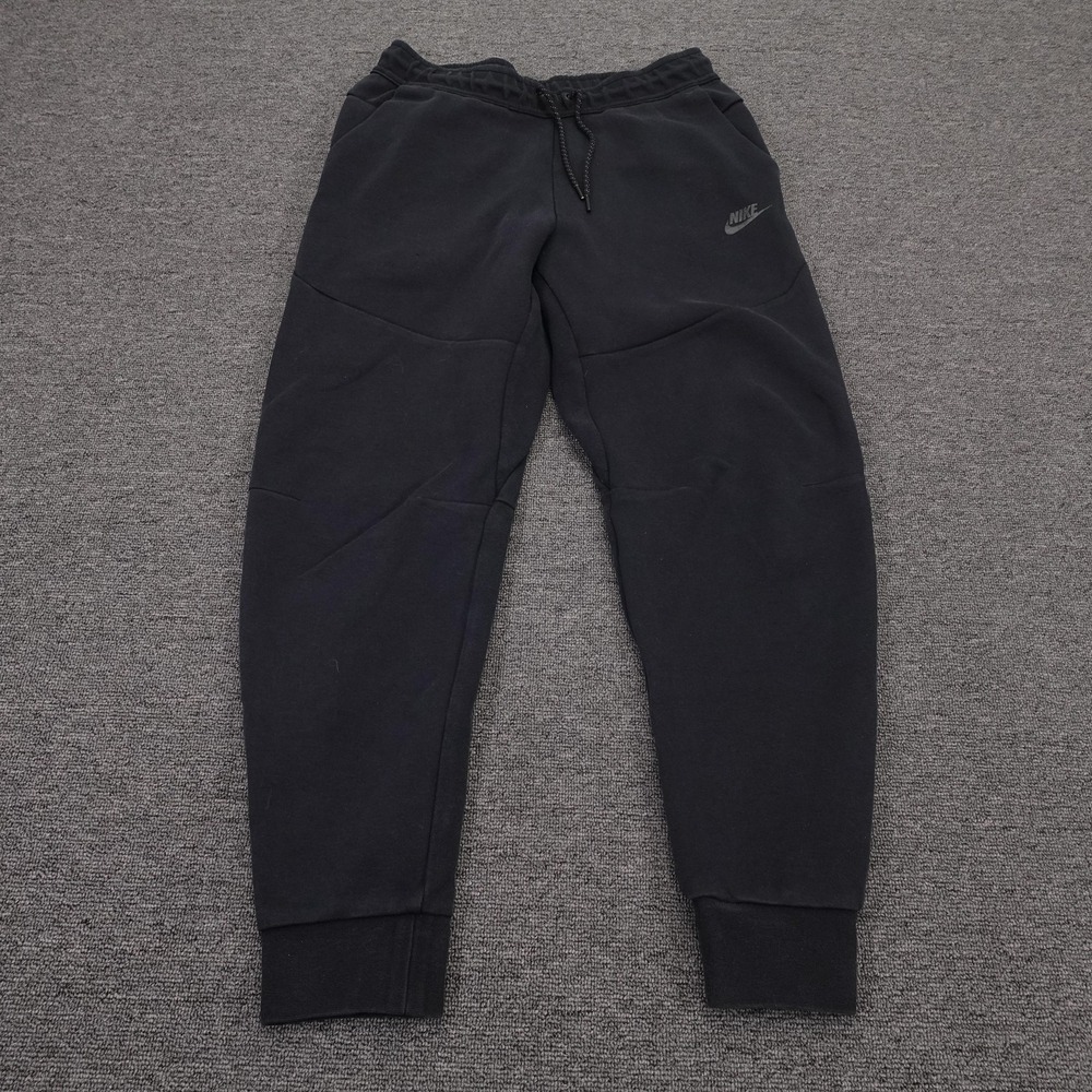 Nike Pants Mens Medium 32x29 Black Fleece Jogger Sweatpants Zip Pocket Athletic